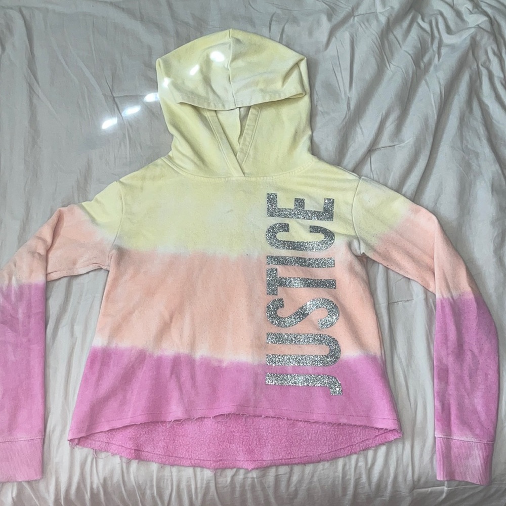 Kids slightly cropped justice hooded sweatshirt